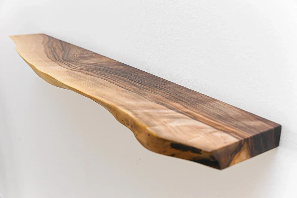 The Floating Live Edge Shelves | Reclaimed-Style Sheesham
