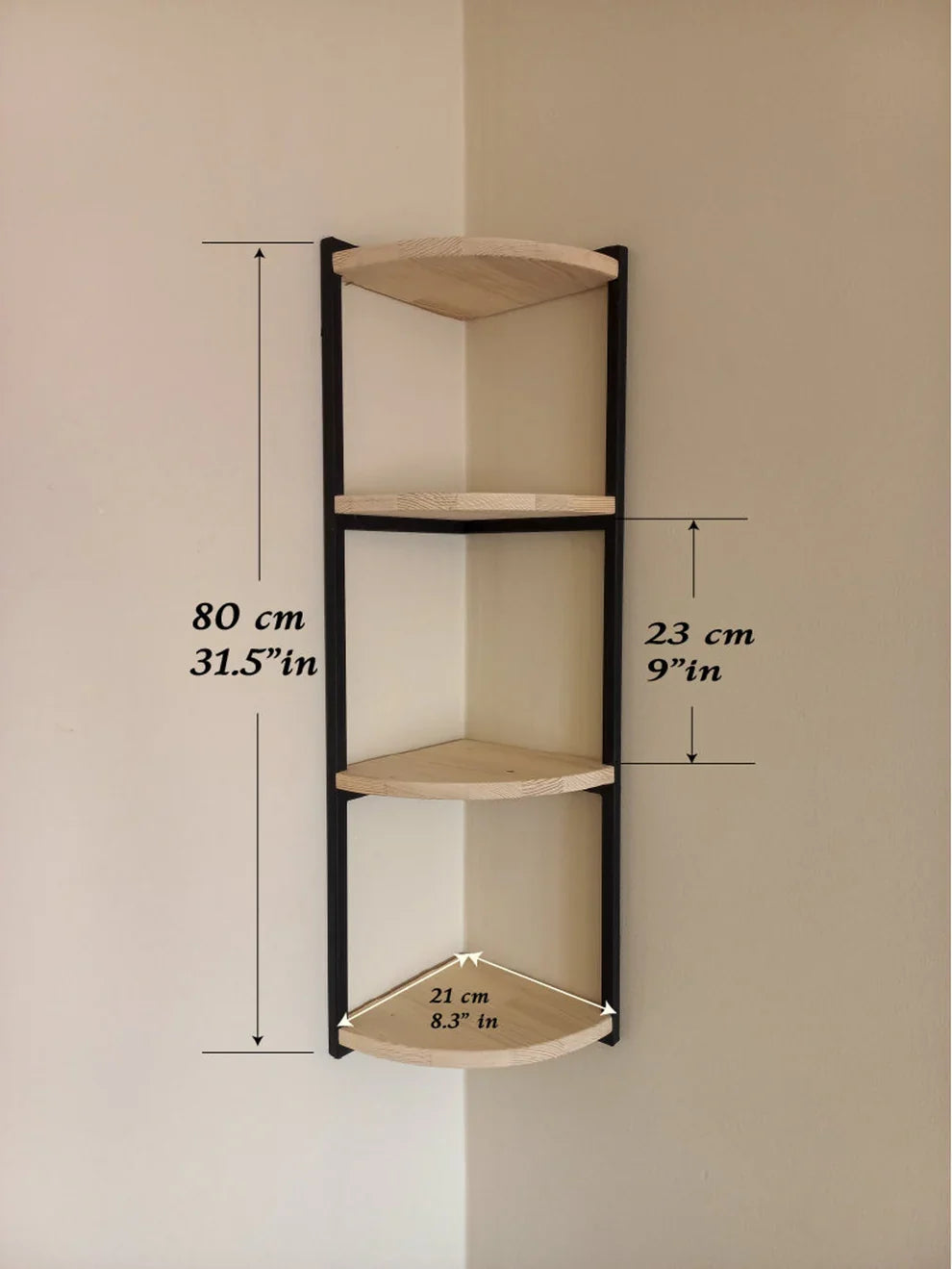 The Corner Display Shelf | Metal & Wood Wall Shelves