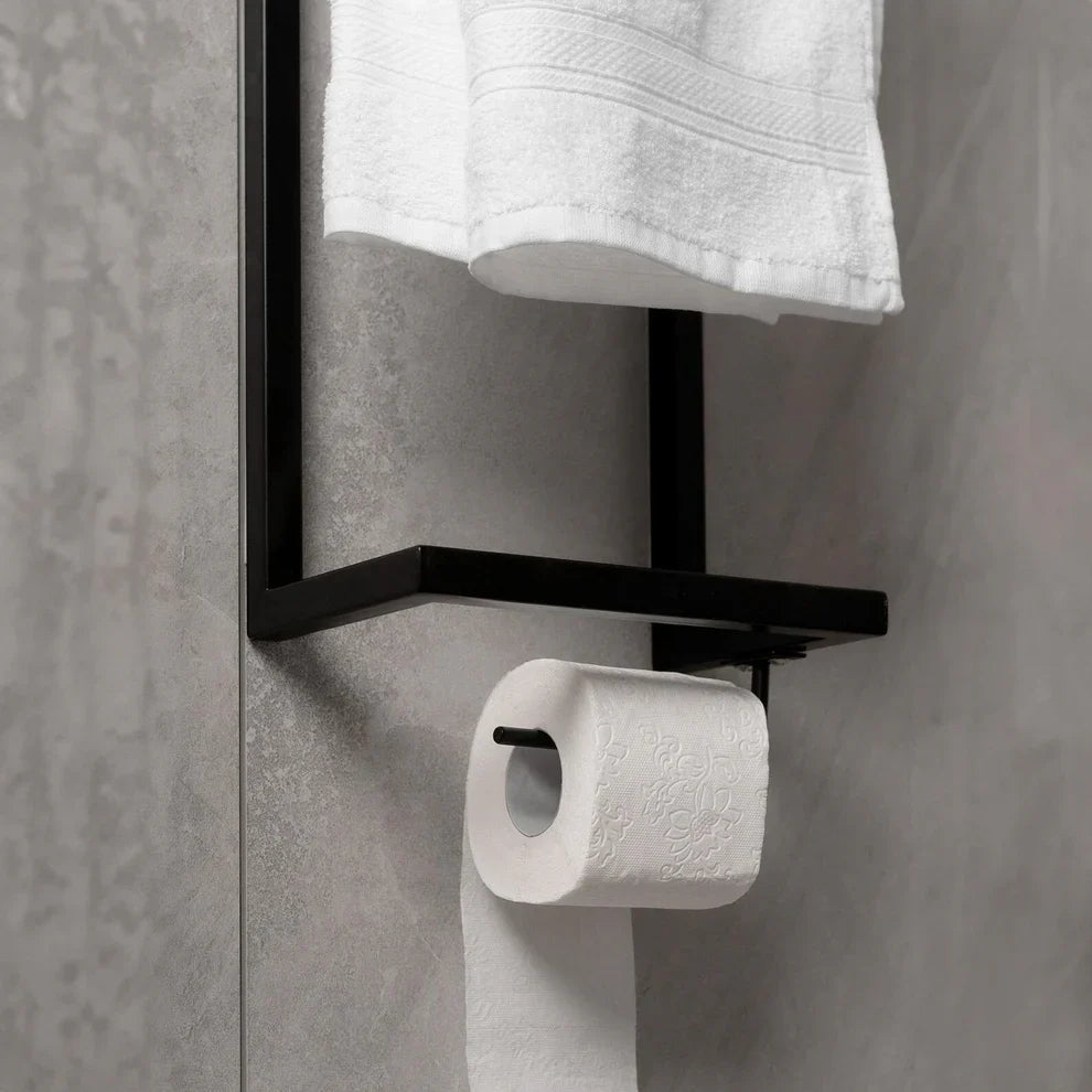The Dual Roll & Hand Towel Holder | Black