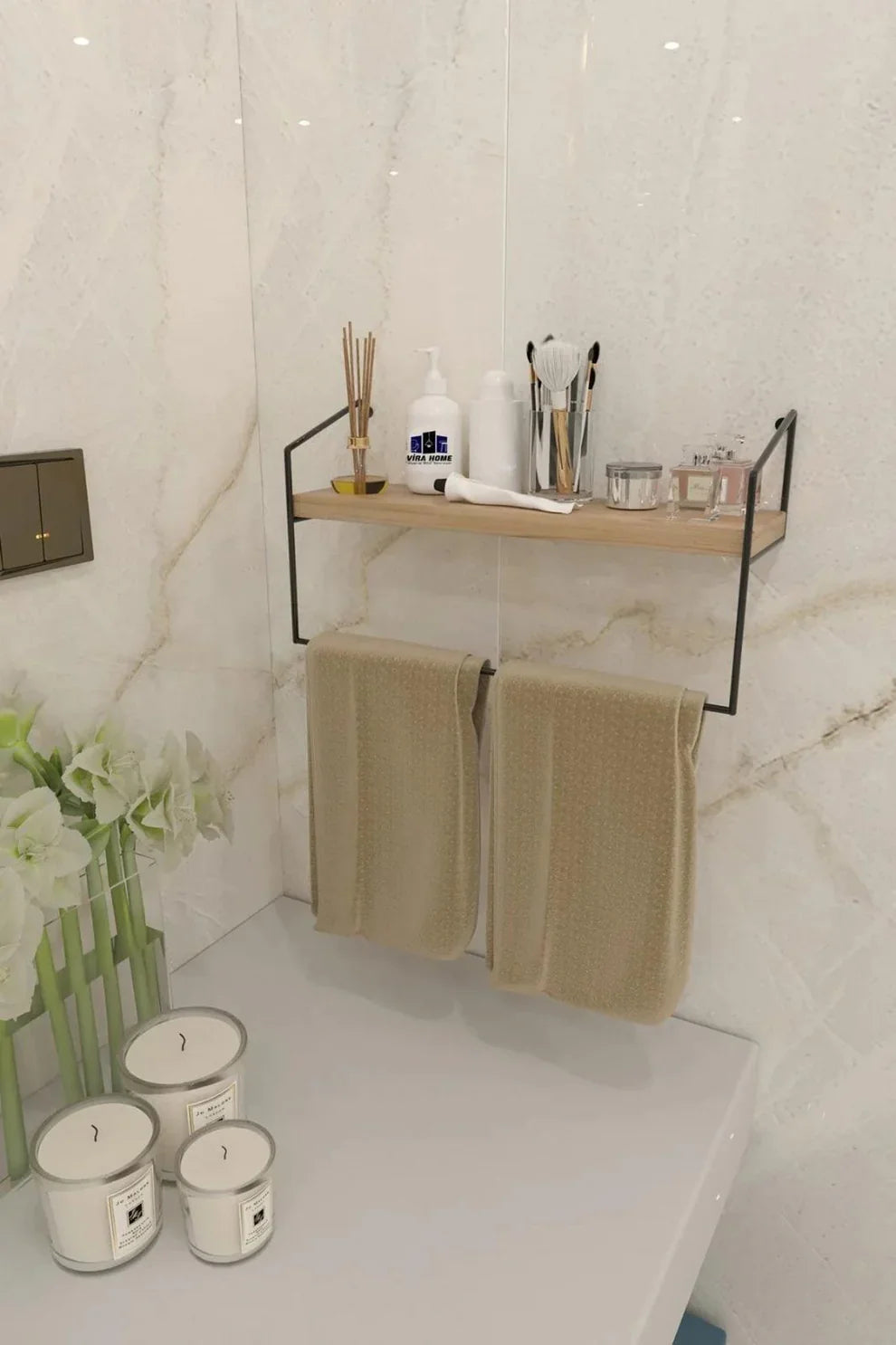 The Towel Holder with Shelf | Bathroom & Kitchen