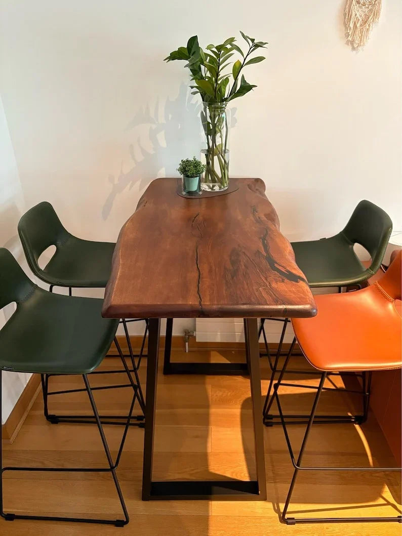 The Bistro Live Edge Bar Table | Handcrafted Sheesham
