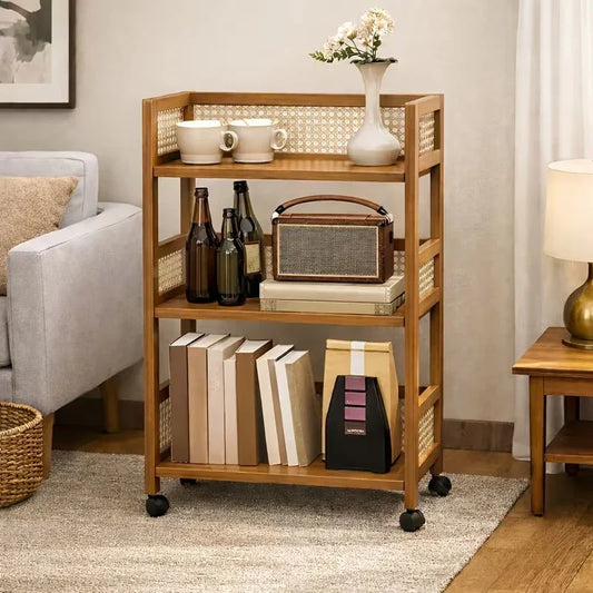The Studio Three-Tier Rolling Cart | Handcrafted Wood