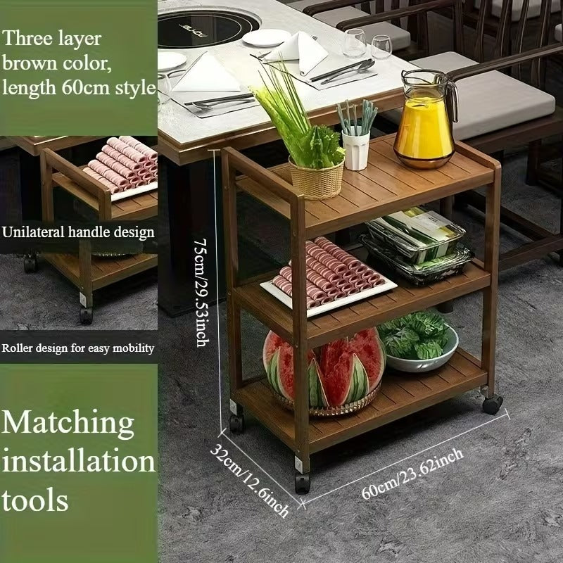 The Salon Three-Tier Serving Cart | Handcrafted Wood