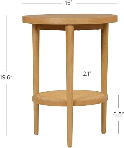 The Sunrise Rattan Sofa Side Table | Natural Finish