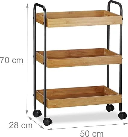 The Bamboo Three-Tier Serving Trolley