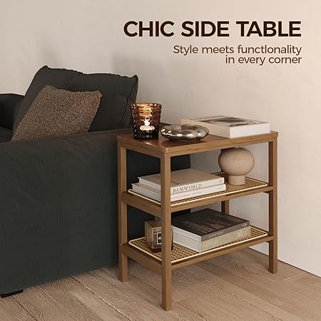 The Mid-Century Rattan Side Table | Handcrafted