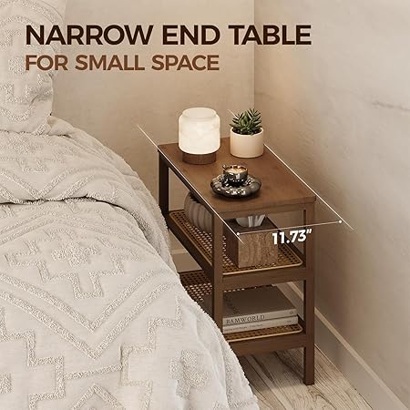 The Mid-Century Rattan Side Table | Handcrafted