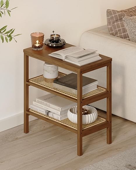 The Mid-Century Rattan Side Table | Handcrafted