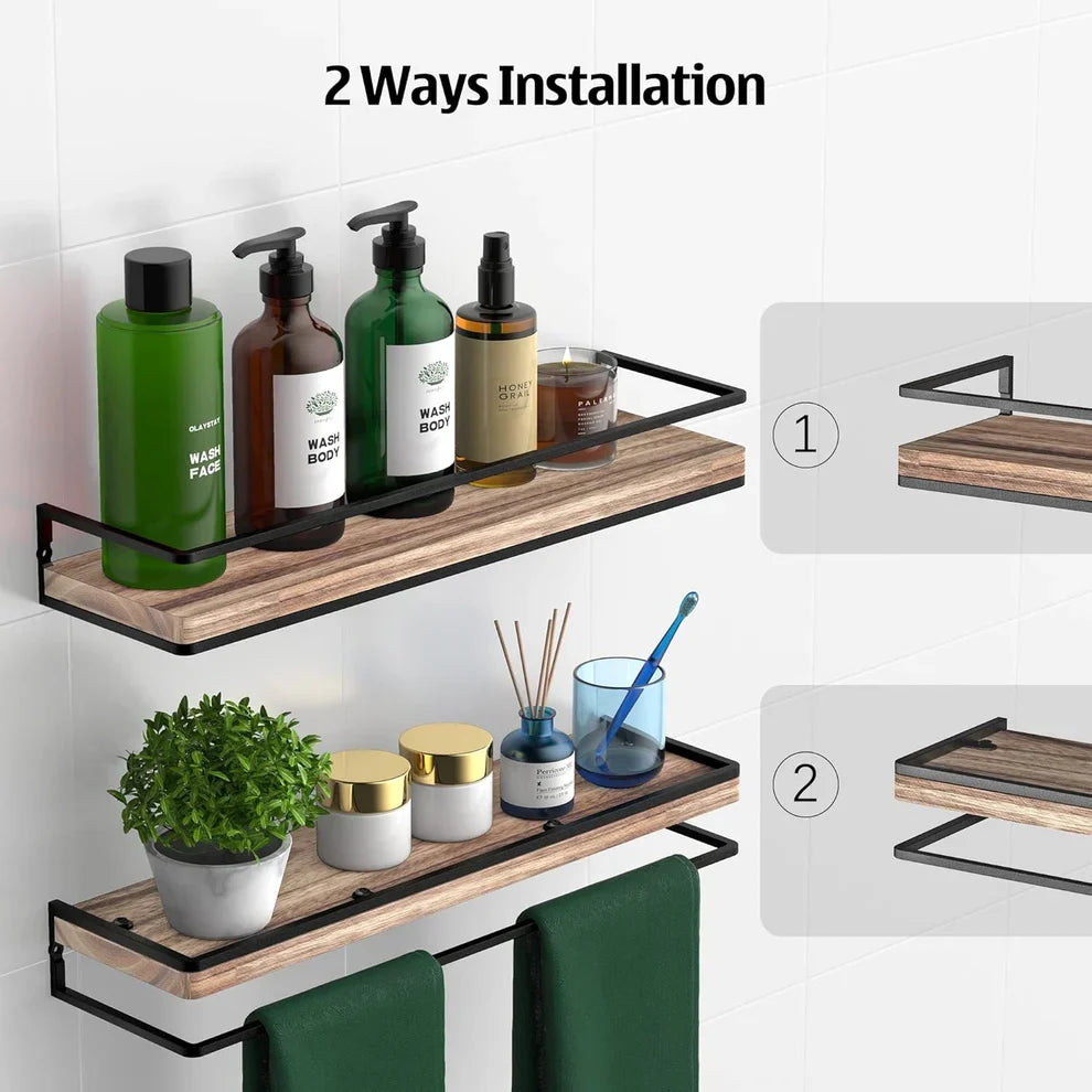The Rustic Wall Shelf Duo | Set of 2 Wood Shelves