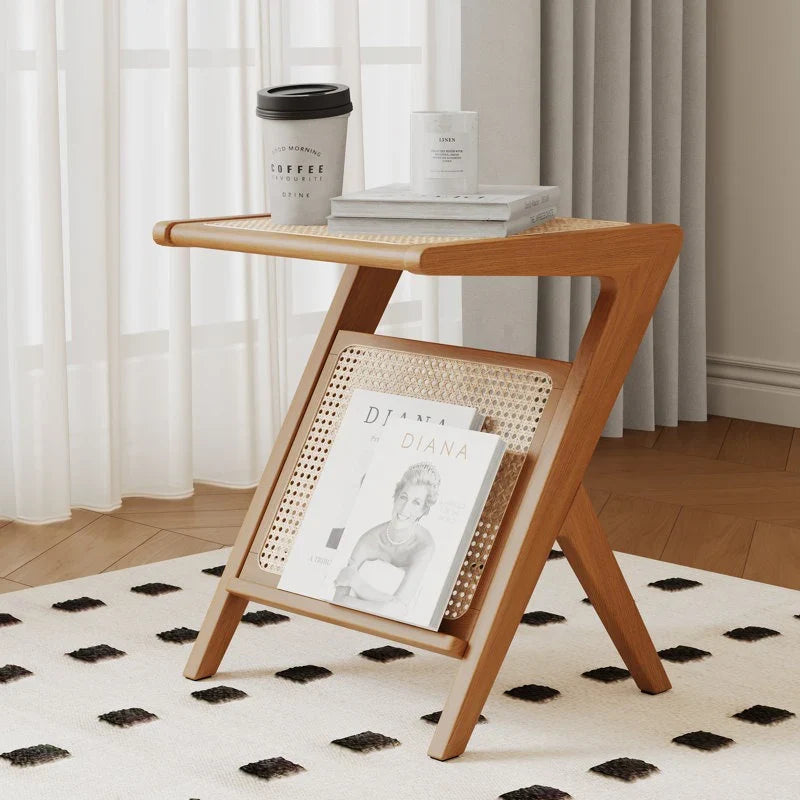The Classic Rattan End Table | Solid Sheesham Frame