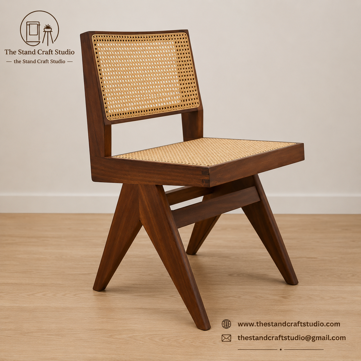 The V-Leg Dining Side Chair | Brown or Black