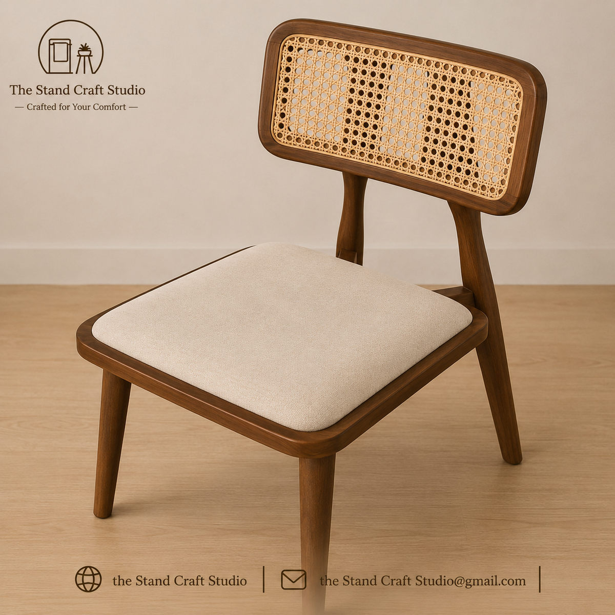 The Cane Accent Chair | Handcrafted Rattan & Solid Wood