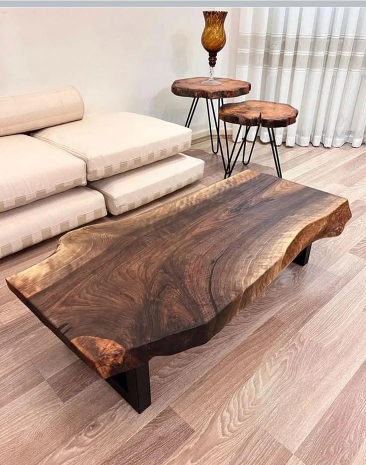 The Grain Live Edge Table | Sheesham in Brown or Black