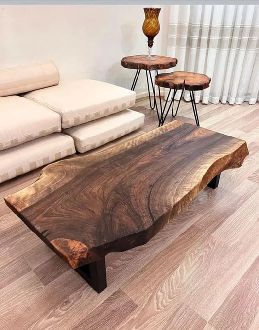 The Grain Live Edge Table | Sheesham in Brown or Black