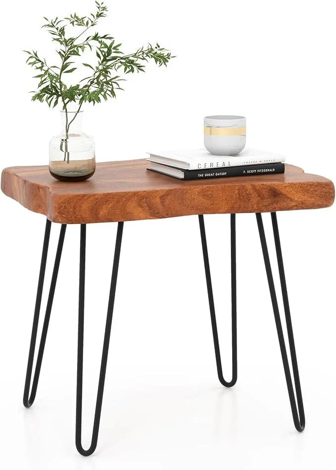 The Terrace End Table | Sheesham with Heavy-Duty Metal Legs