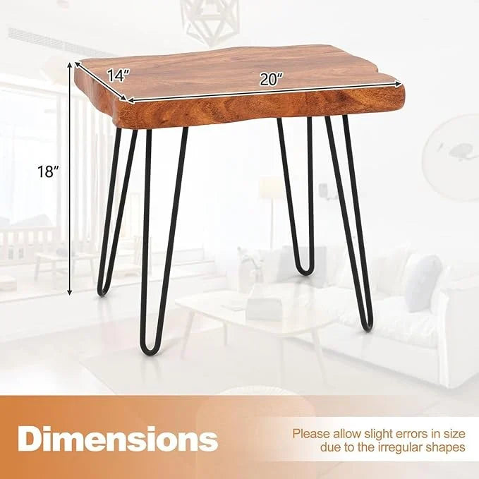 The Terrace End Table | Sheesham with Heavy-Duty Metal Legs