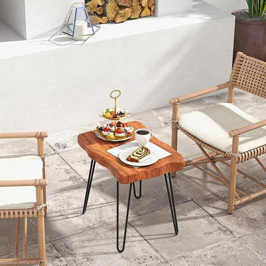 The Terrace End Table | Sheesham with Heavy-Duty Metal Legs