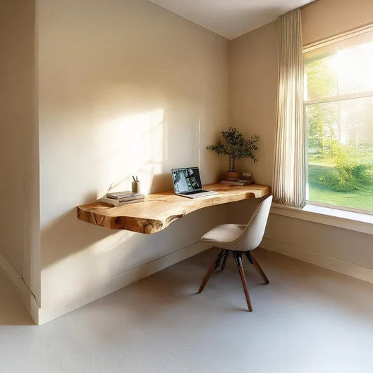 The Floating Live Edge Desk | Handmade Sheesham