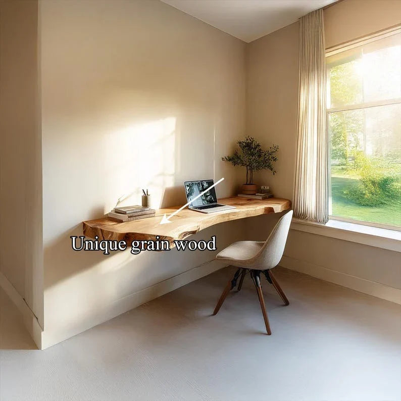 The Floating Live Edge Desk | Handmade Sheesham