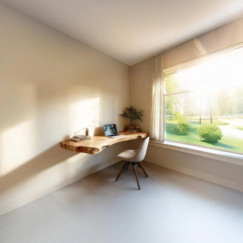 The Floating Live Edge Desk | Handmade Sheesham