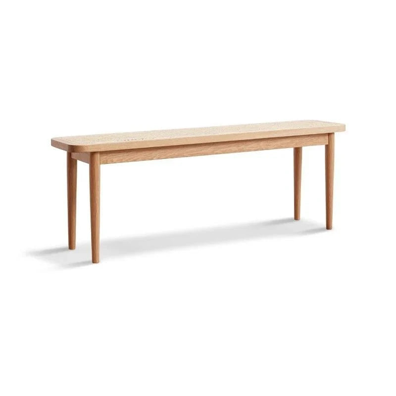 The Linear Dining Bench | Solid Oak or Natural Rattan