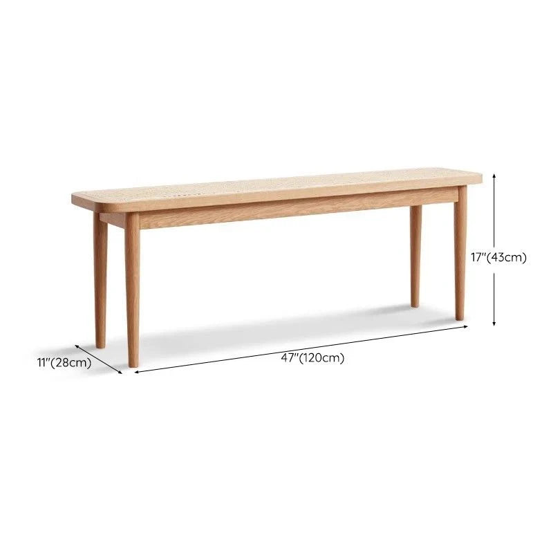 The Linear Dining Bench | Solid Oak or Natural Rattan