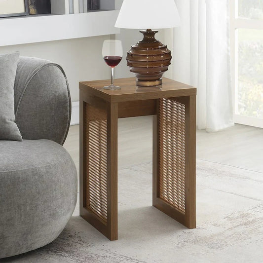 The Weave End Table | Solid Sheesham, Black or Brown