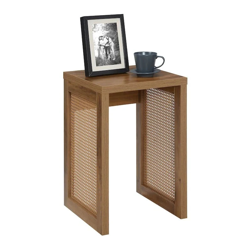 The Weave End Table | Solid Sheesham, Black or Brown