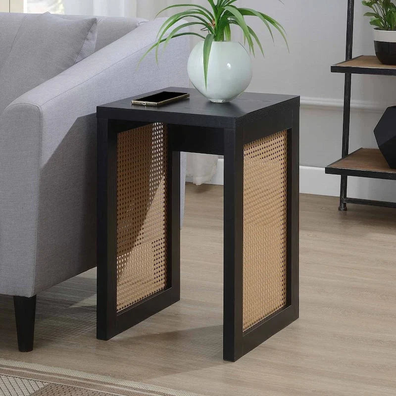 The Weave End Table | Solid Sheesham, Black or Brown