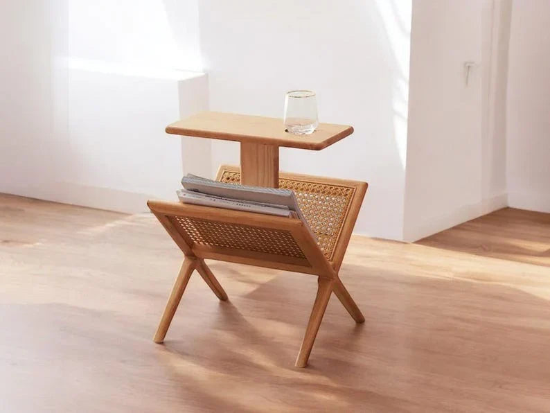 The Library Magazine Rack Side Table | Handcrafted Wood