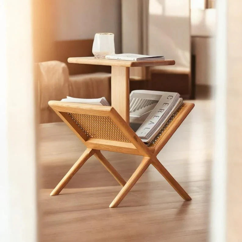 The Library Magazine Rack Side Table | Handcrafted Wood