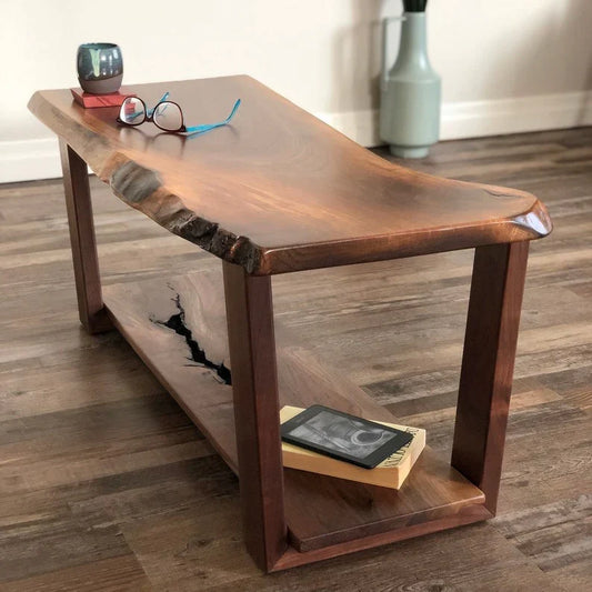 The Mid-Century Live Edge Coffee Table | Solid Sheesham