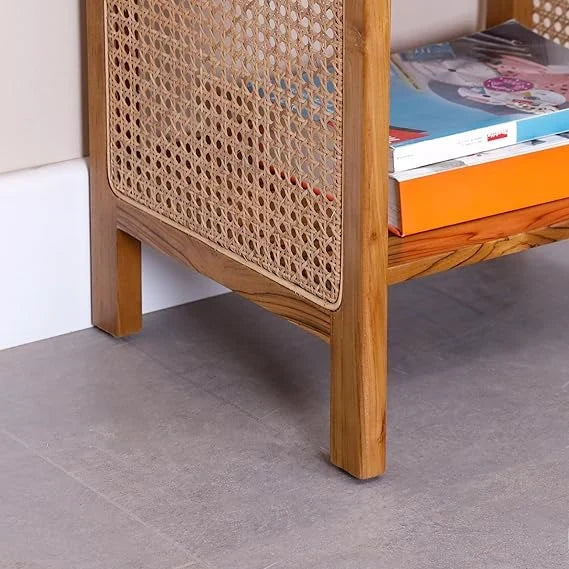 The Urban Boho Side Table | Sheesham & Rattan