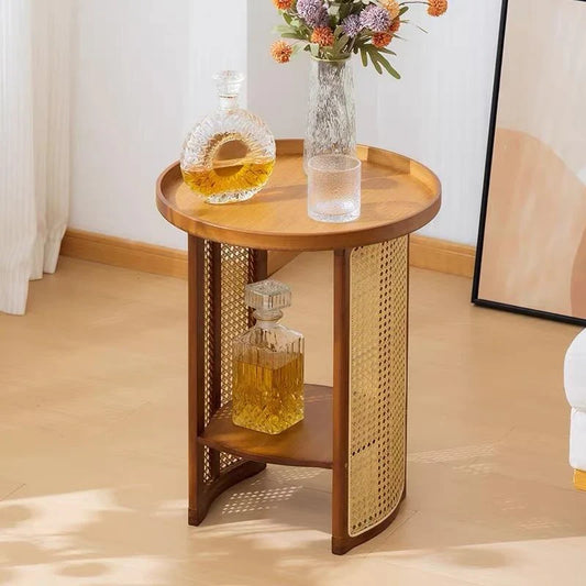 The Petite Round Rattan Table | Accent & Bedside