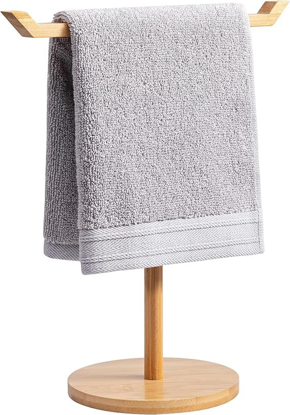 The Bamboo T-Stand Towel Rack | Freestanding