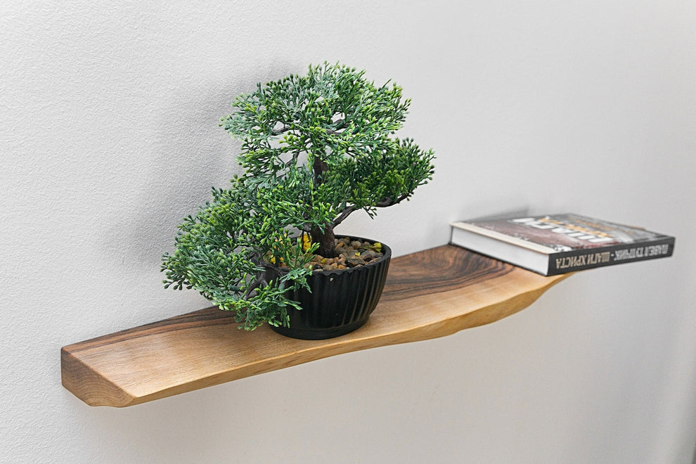 The Floating Live Edge Shelves | Reclaimed-Style Sheesham