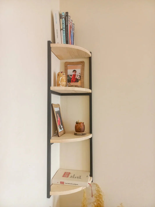 The Corner Display Shelf | Metal & Wood Wall Shelves