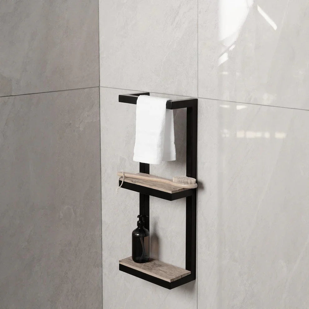 The Floating Bathroom Shelf | With Integrated Towel Bar