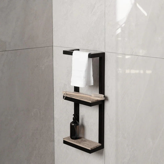 The Floating Bathroom Shelf | With Integrated Towel Bar