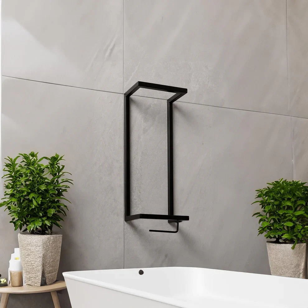 The Dual Roll & Hand Towel Holder | Black