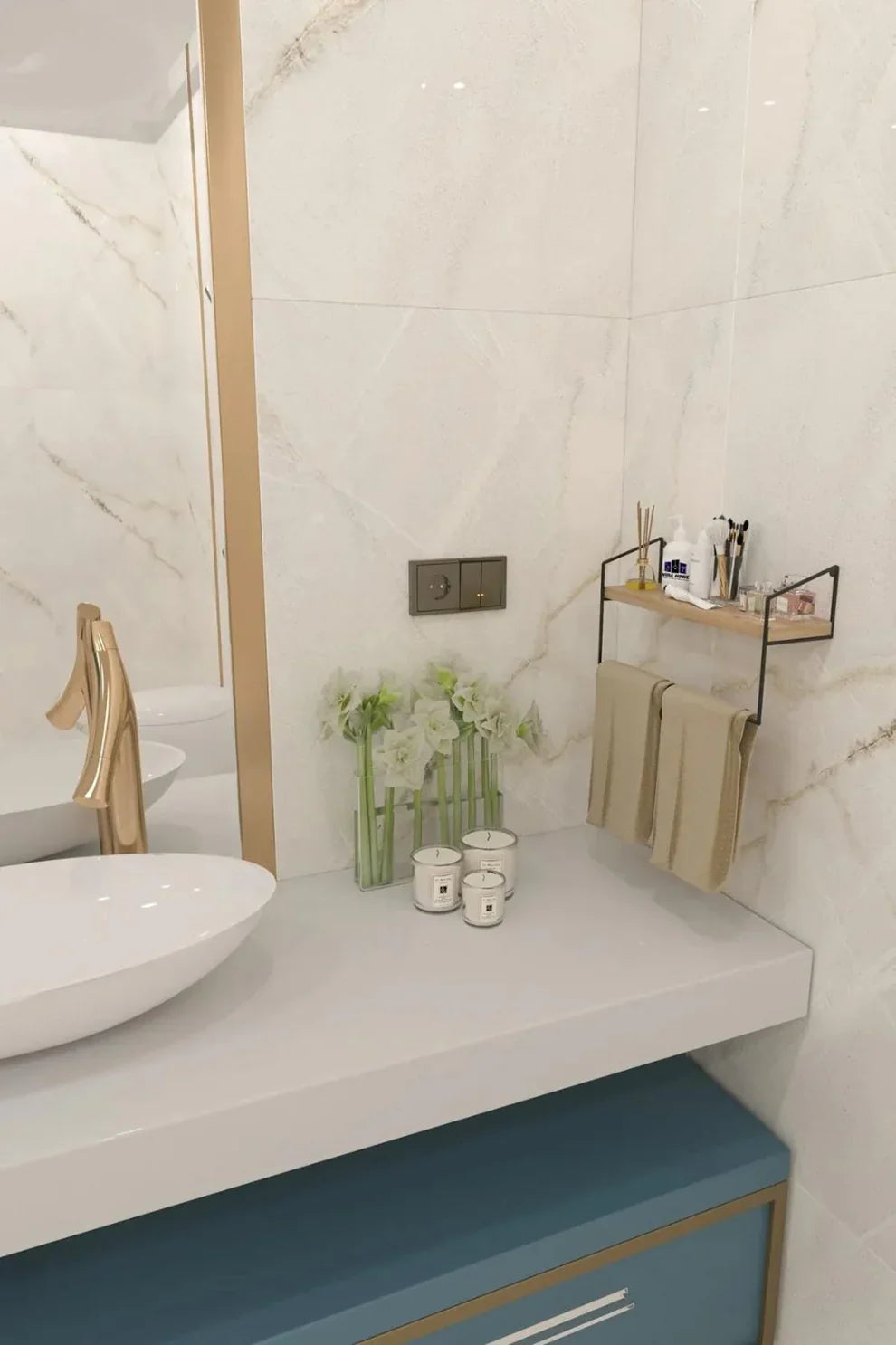 The Towel Holder with Shelf | Bathroom & Kitchen