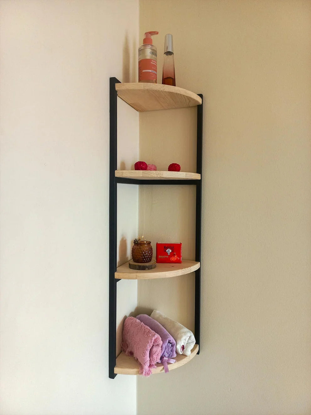 The Corner Display Shelf | Metal & Wood Wall Shelves
