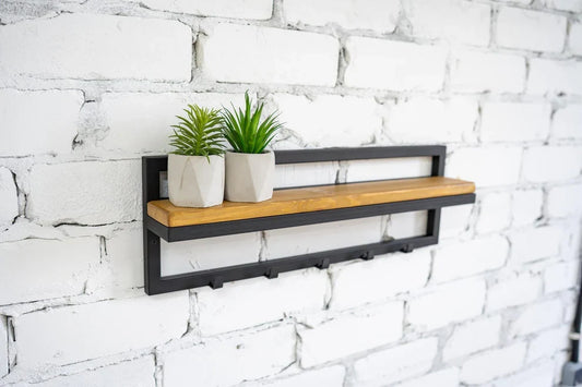 The Entryway Hook Shelf | Industrial Hallway Storage
