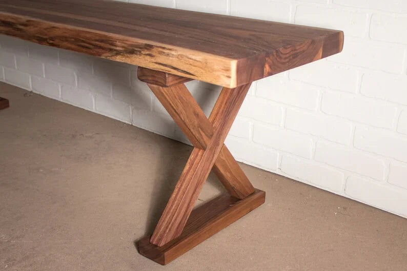 The Farmhouse Live Edge Dining Bench | Solid Sheesham