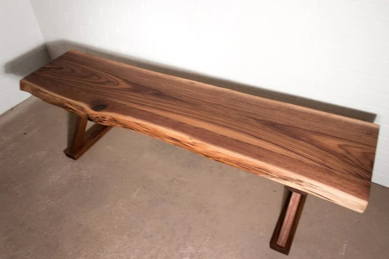 The Farmhouse Live Edge Dining Bench | Solid Sheesham