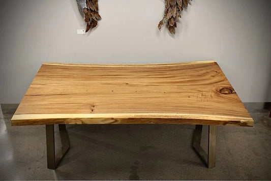 The Café Live Edge Dining Table | Handcrafted Sheesham