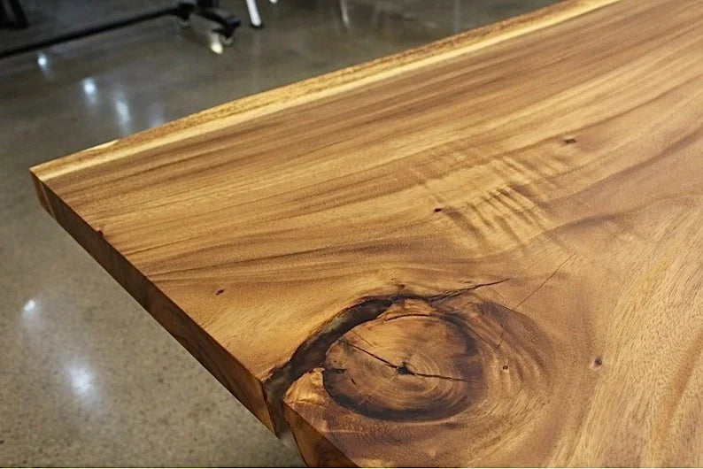 The Café Live Edge Dining Table | Handcrafted Sheesham