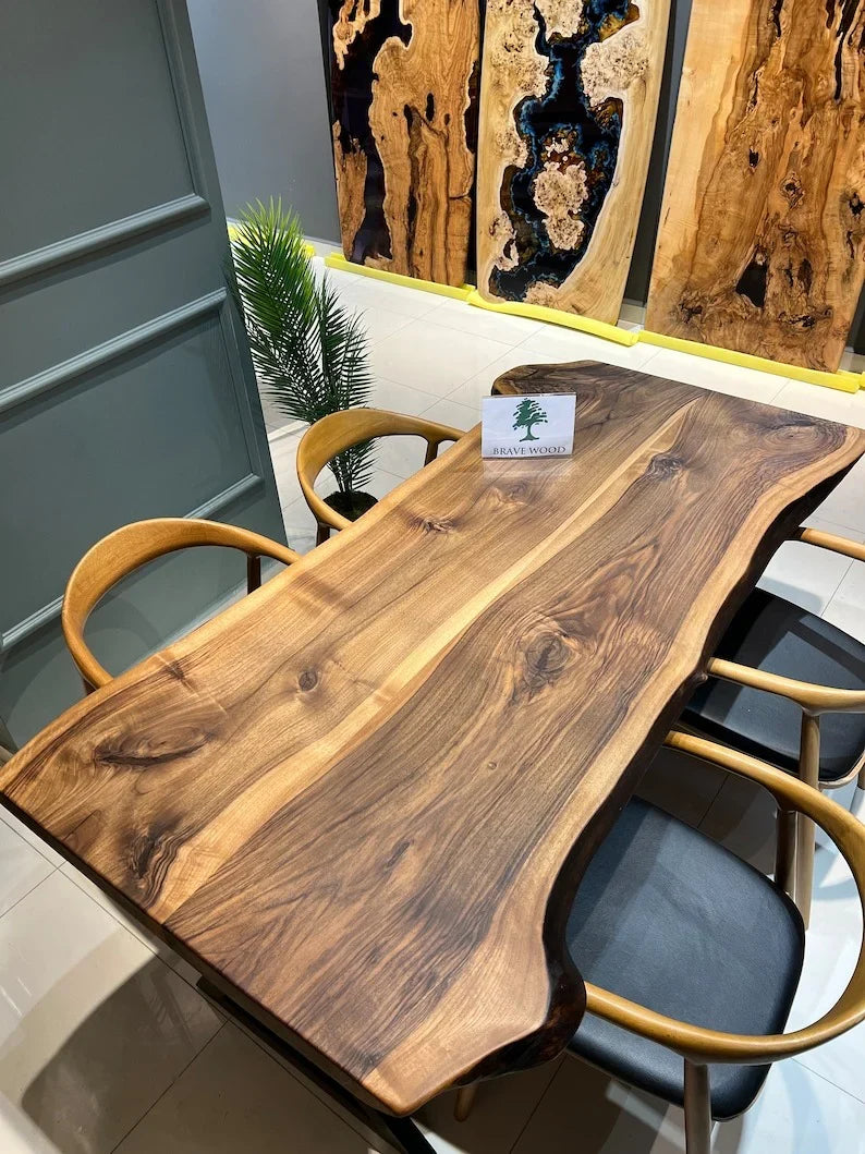 The Log Live Edge Dining Table | Handmade Sheesham