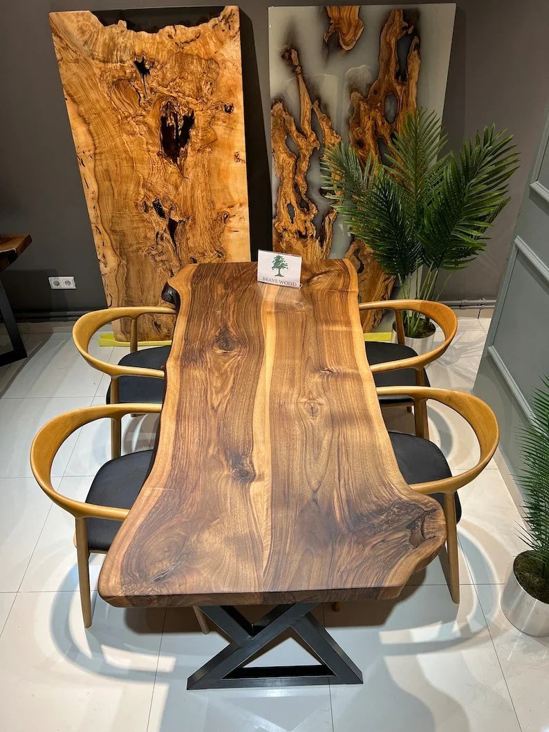 The Log Live Edge Dining Table | Handmade Sheesham