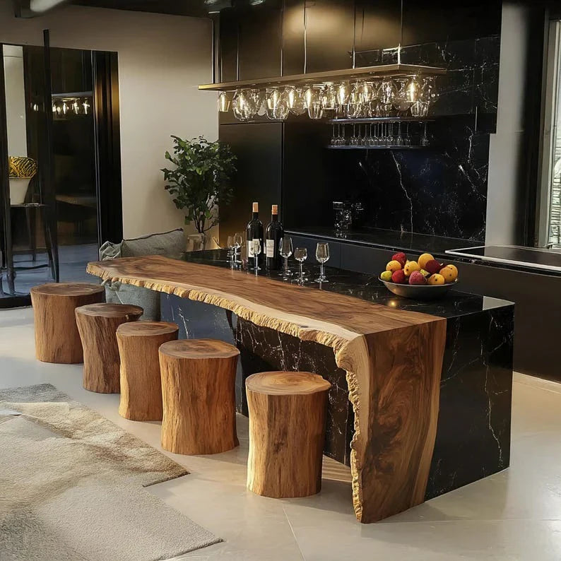 The Counter Live Edge Pub Table | Solid Sheesham